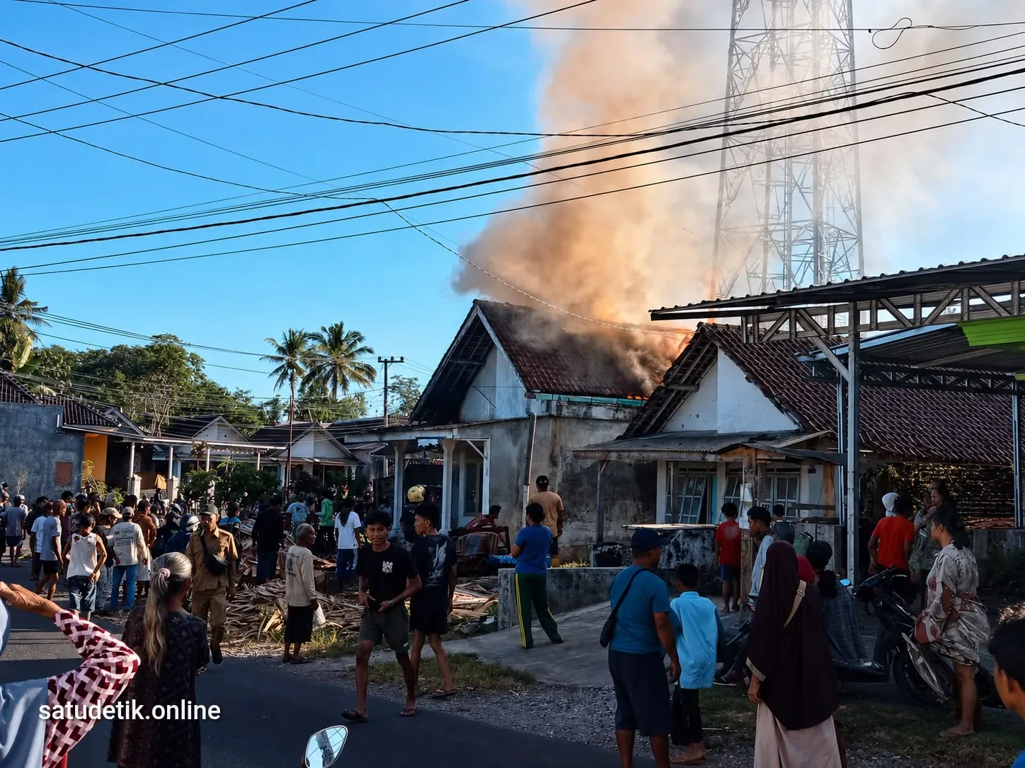 Dua Kali Kebakaran dalam 3 Jam: Rumah di Depan Balai Desa Tumpeng Ludes Dilalap Si Jago Merah