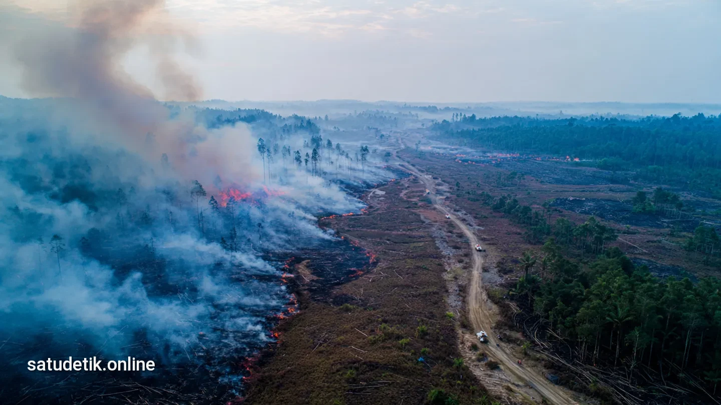108 Hektare Hangus, Titik Api Pulau Rupat Mulai Terkendali