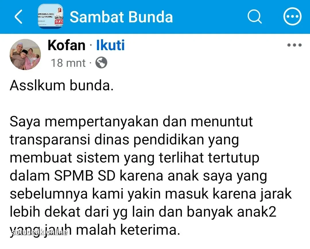 Wali Murid Tuntut Keterbukaan Data SPMB SD Lumajang